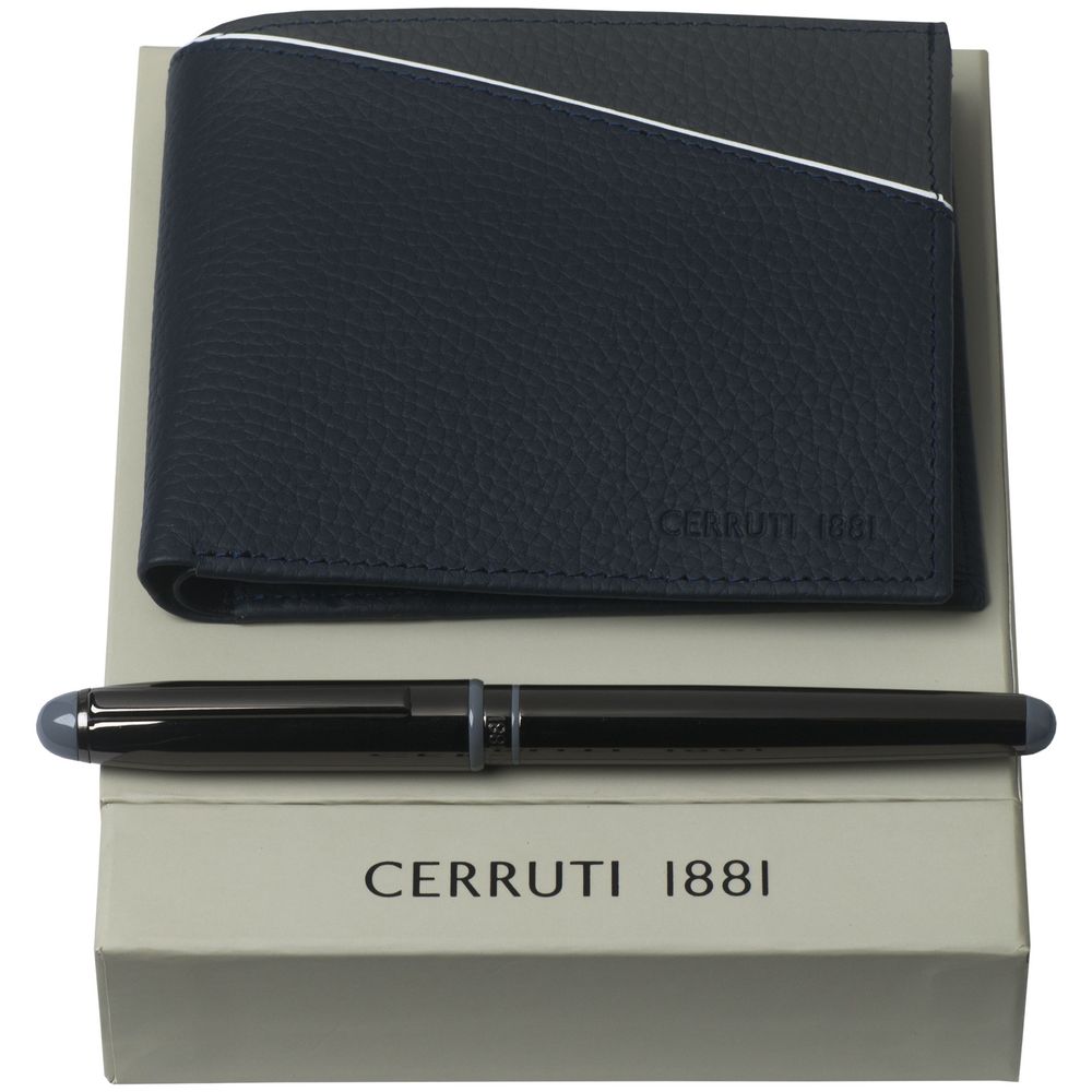 Набор Cerruti 1881: кошелек и роллер, синий Набор Cerruti 1881: кошелек и роллер, синий