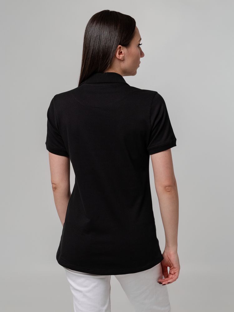 Рубашка поло женская Virma Stretch Lady, черная Рубашка поло женская Virma Stretch Lady, черная