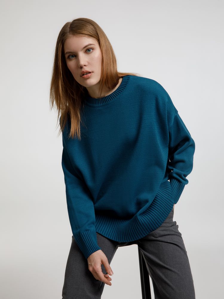 Джемпер оверсайз унисекс Stated в сумке, синий (морская волна)