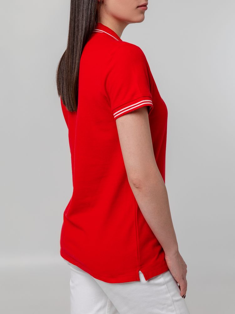 Рубашка поло женская Virma Stripes Lady, красная Рубашка поло женская Virma Stripes Lady, красная
