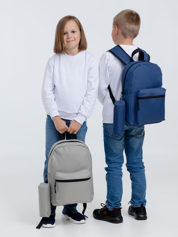 Детский рюкзак Base Kids с пеналом, серый Детский рюкзак Base Kids с пеналом, серый
