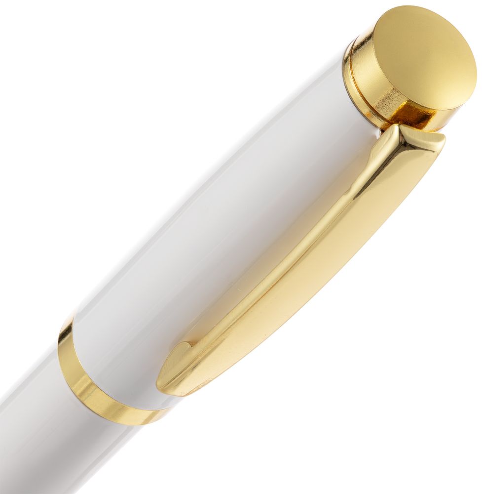 Ручка шариковая Letra Gold, глянцевая, белая Ручка шариковая Letra Gold, глянцевая, белая