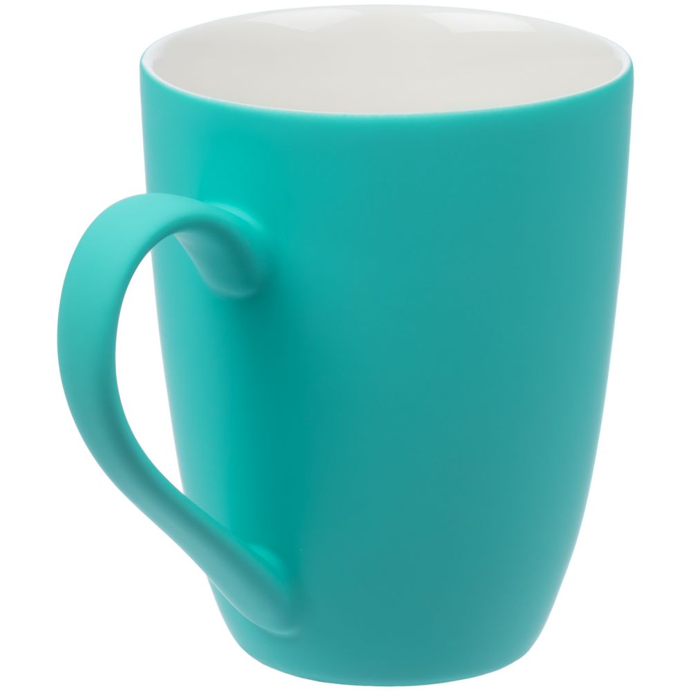 Кружка Good Morning с покрытием софт-тач, бирюзовая Кружка Good Morning с покрытием софт-тач, бирюзовая
