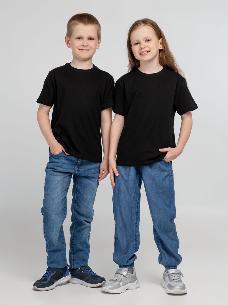 Футболка детская Regent Kids 150, черная Футболка детская Regent Kids 150, черная