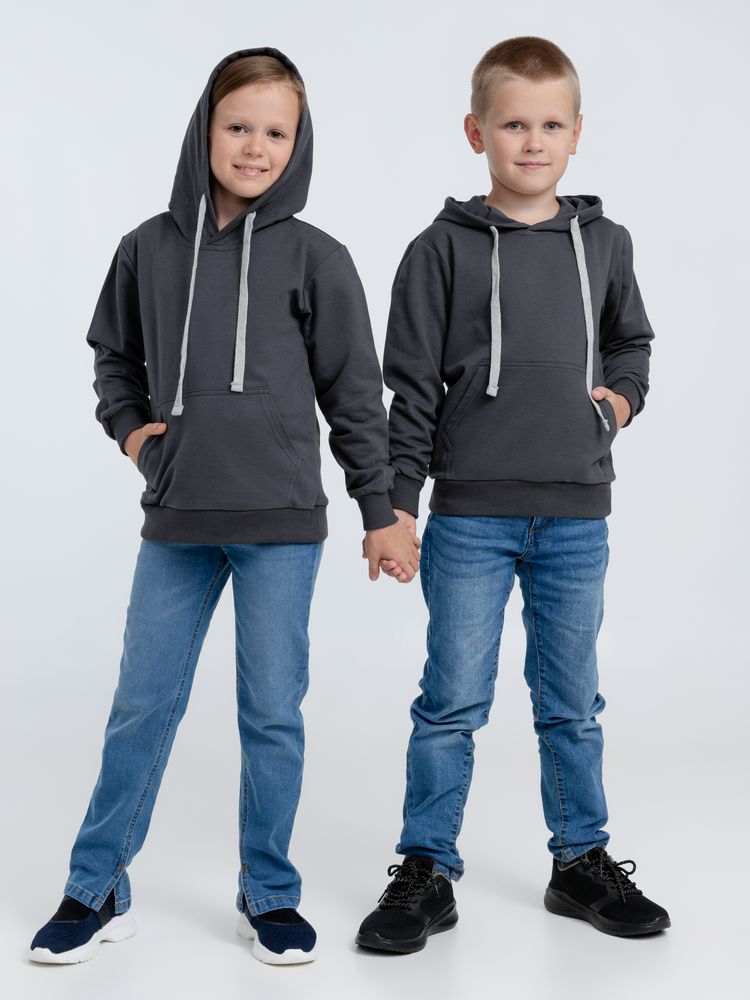 Толстовка с капюшоном детская Kirenga Kids, темно-серая (графит) Толстовка с капюшоном детская Kirenga Kids, темно-серая (графит)