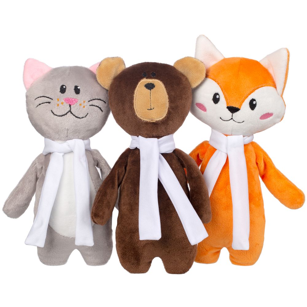 Мягкая игрушка Beastie Toys, котик с белым шарфом Мягкая игрушка Beastie Toys, котик с белым шарфом