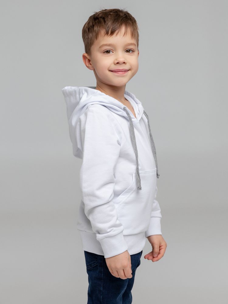 Толстовка с капюшоном детская Kirenga Kids, белая Толстовка с капюшоном детская Kirenga Kids, белая