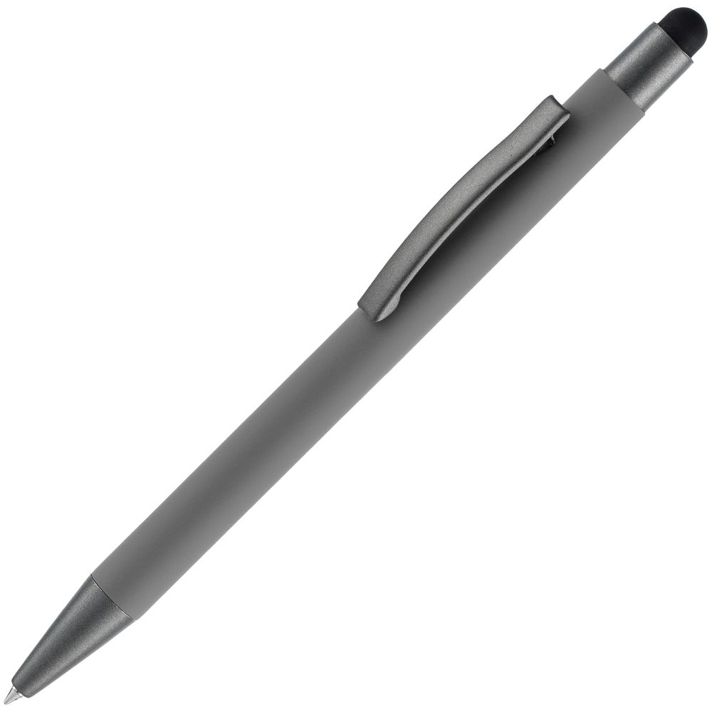 Ручка шариковая Atento Soft Touch со стилусом, серая Ручка шариковая Atento Soft Touch со стилусом, серая