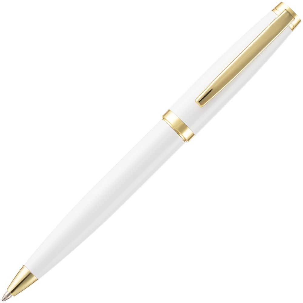 Ручка шариковая Letra Gold, глянцевая, белая Ручка шариковая Letra Gold, глянцевая, белая