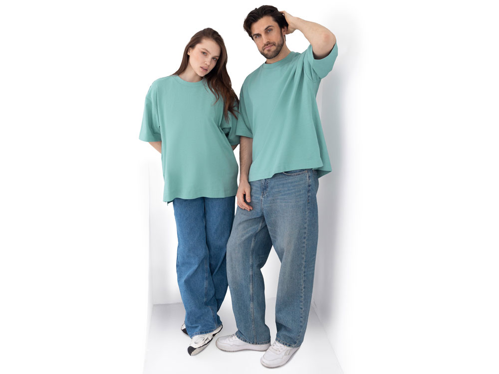 Футболка оверсайз Beta.01 унисекс, пыльный бирюзовый