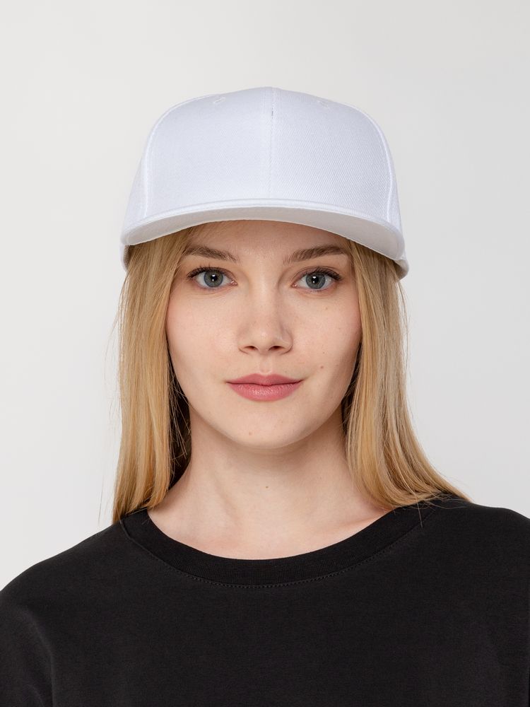 Бейсболка Snapback с прямым козырьком, белая Бейсболка Snapback с прямым козырьком, белая