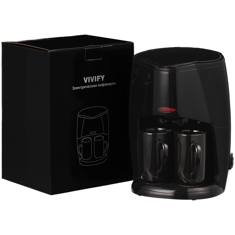 Электрическая кофеварка Vivify, черная Электрическая кофеварка Vivify, черная