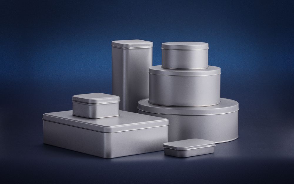 Коробка Pragmax S, круглая, серебристая Коробка Pragmax S, круглая, серебристая