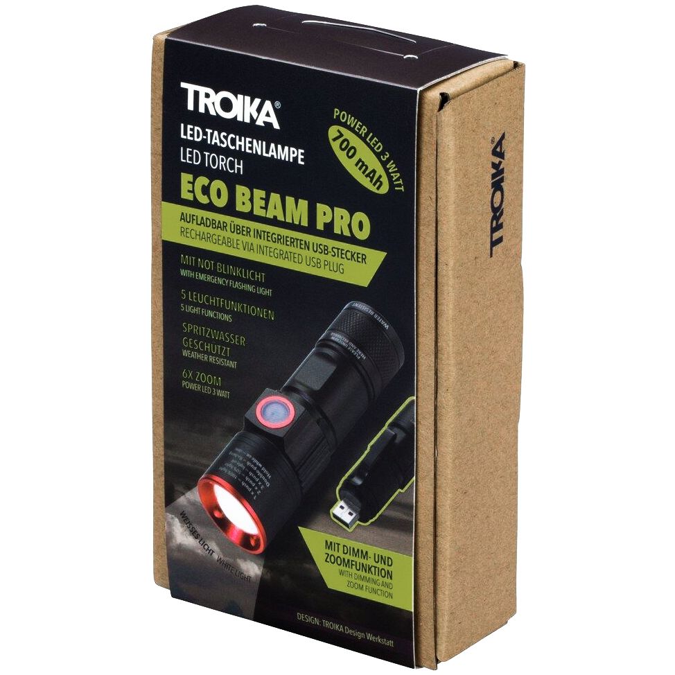 Аккумуляторный фонарик Eco Beam Pro, черный Аккумуляторный фонарик Eco Beam Pro, черный