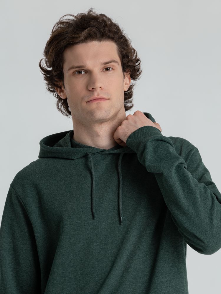 Толстовка с капюшоном унисекс Hoodie, темно-зеленый меланж Толстовка с капюшоном унисекс Hoodie, темно-зеленый меланж