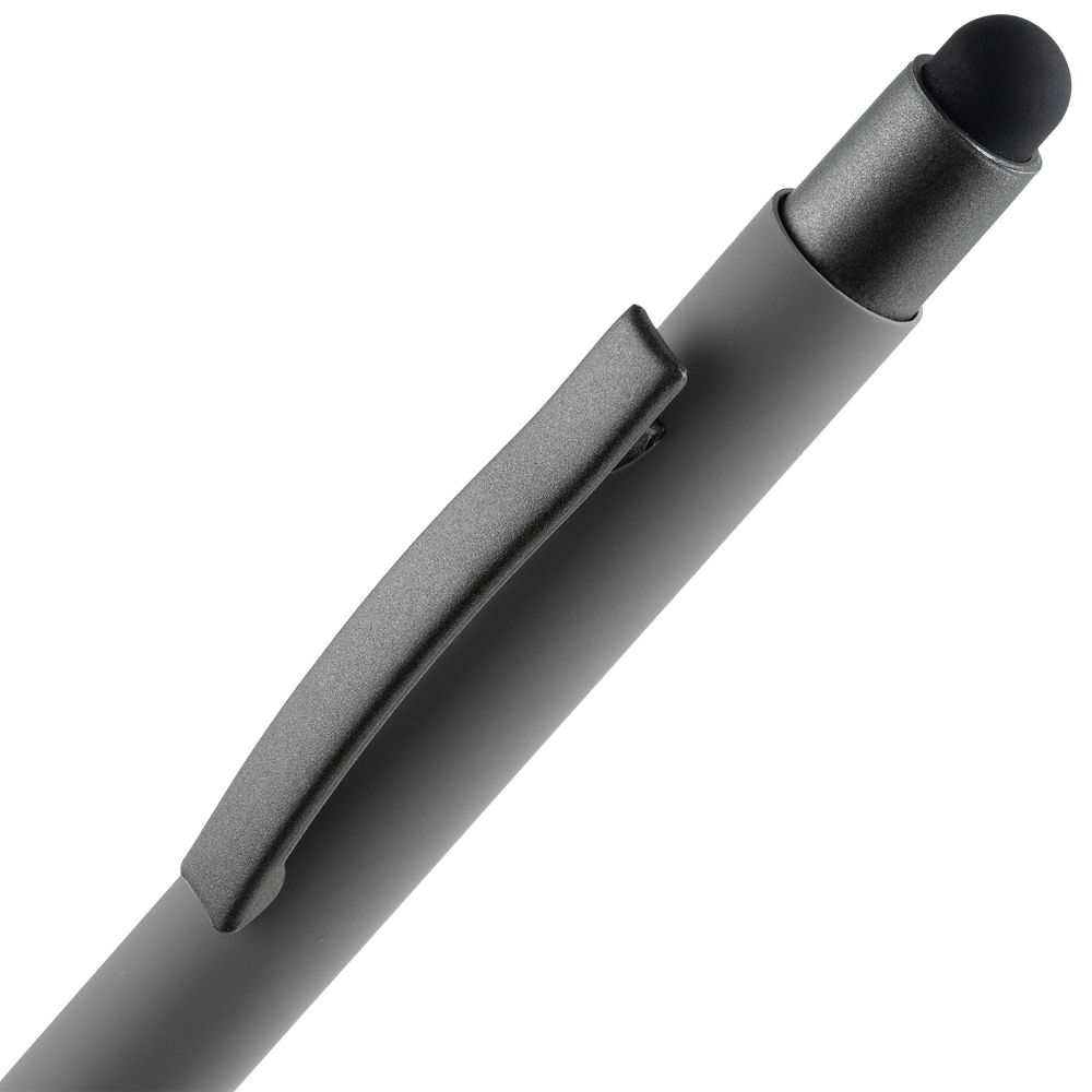 Ручка шариковая Atento Soft Touch со стилусом, серая Ручка шариковая Atento Soft Touch со стилусом, серая