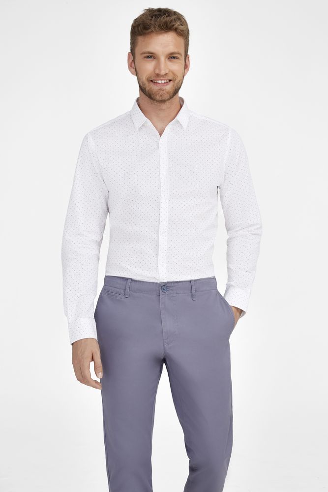 Рубашка мужская Becker Men, бордовая с белым Рубашка мужская Becker Men, бордовая с белым