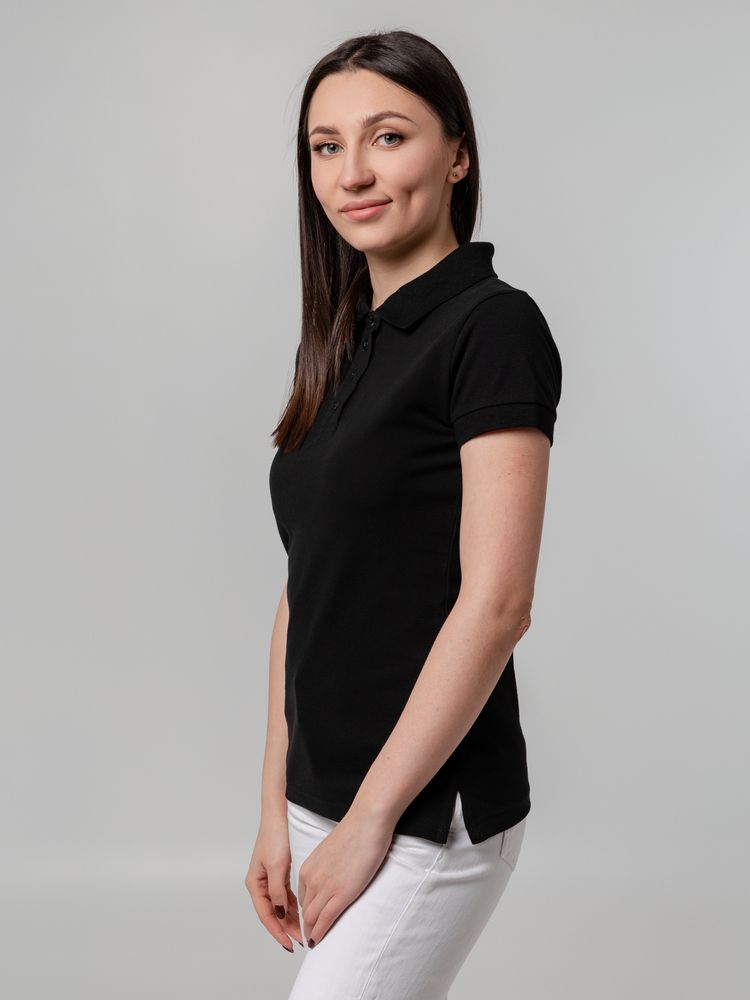 Рубашка поло женская Virma Premium Lady, черная Рубашка поло женская Virma Premium Lady, черная