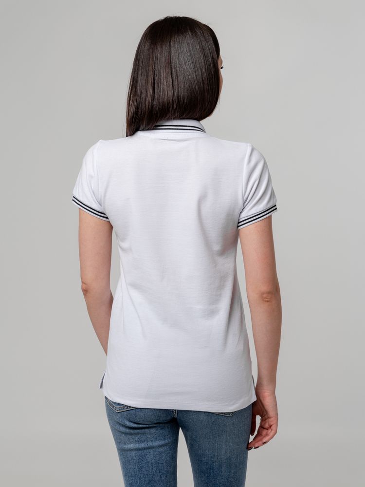Рубашка поло женская Virma Stripes Lady, белая Рубашка поло женская Virma Stripes Lady, белая