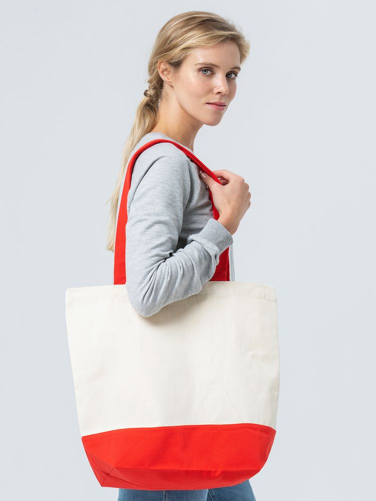 Холщовая сумка Shopaholic, красная Холщовая сумка Shopaholic, красная