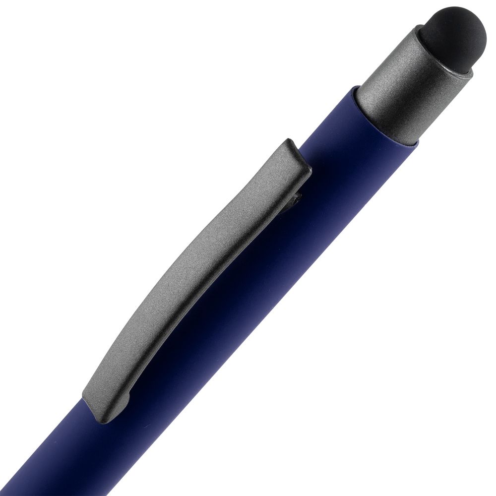 Ручка шариковая Atento Soft Touch со стилусом, темно-синяя Ручка шариковая Atento Soft Touch со стилусом, темно-синяя