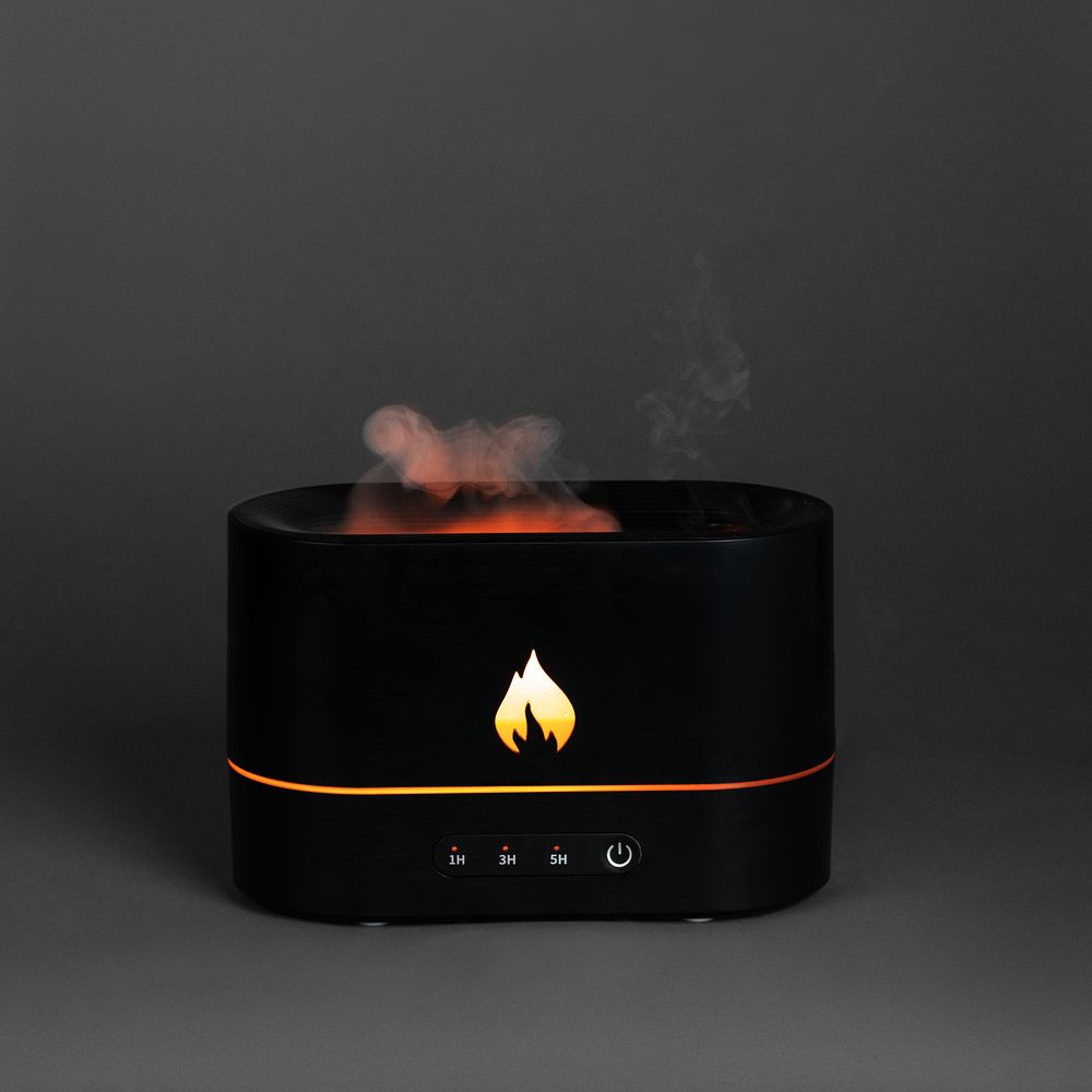 Увлажнитель-ароматизатор с имитацией пламени Fuego, черный Увлажнитель-ароматизатор с имитацией пламени Fuego, черный