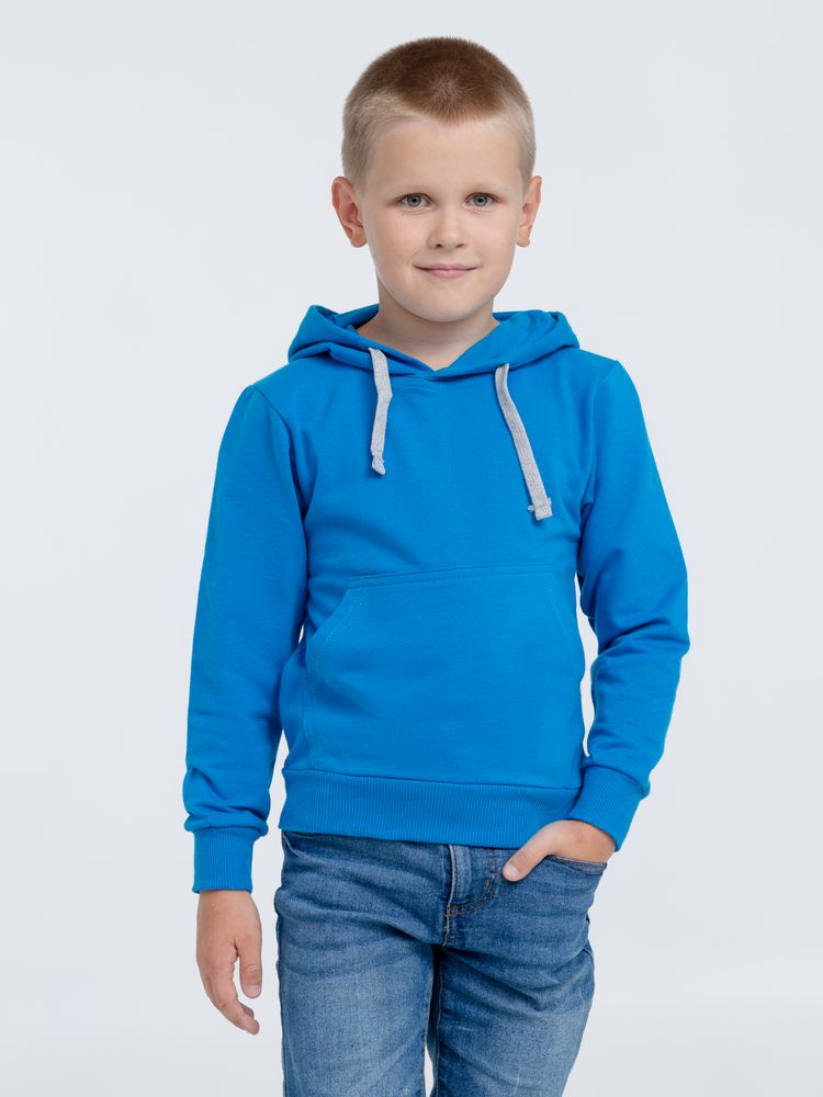 Толстовка с капюшоном детская Kirenga Kids, бирюзовая Толстовка с капюшоном детская Kirenga Kids, бирюзовая