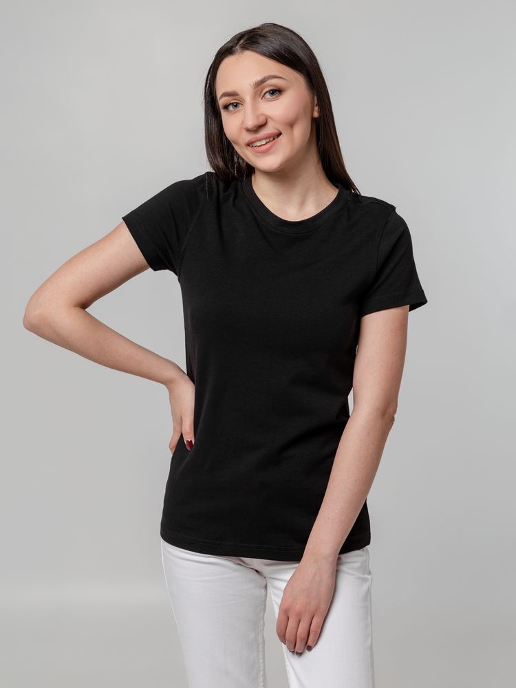 Футболка женская T-bolka Stretch Lady, черная Футболка женская T-bolka Stretch Lady, черная