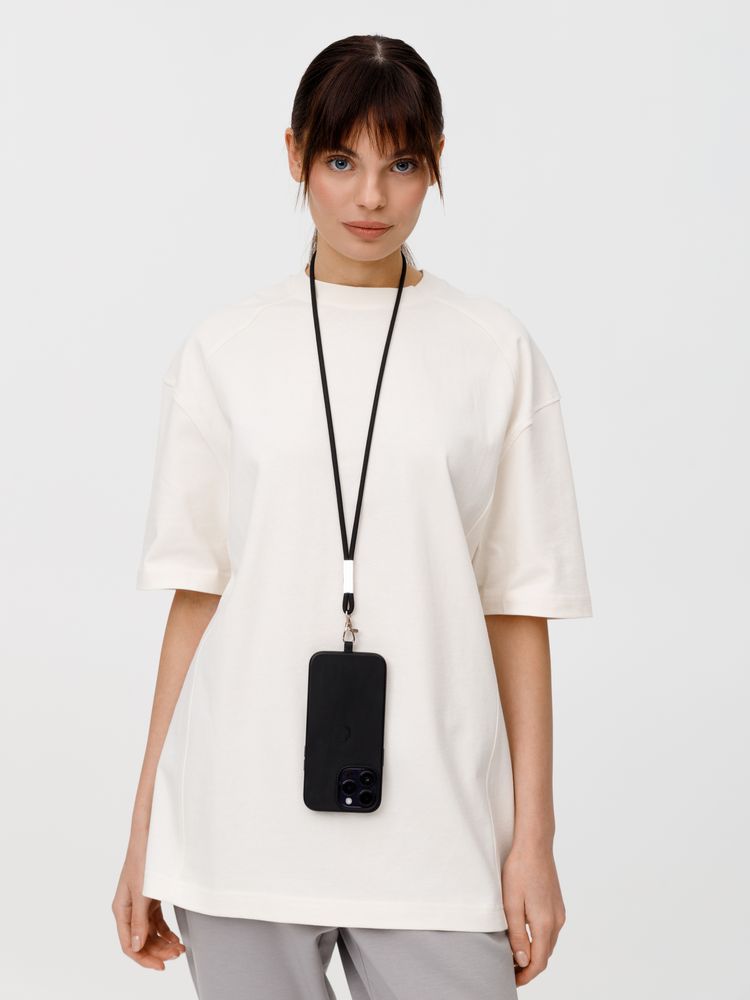 Шнурок для бейджа Tube Metal, черный