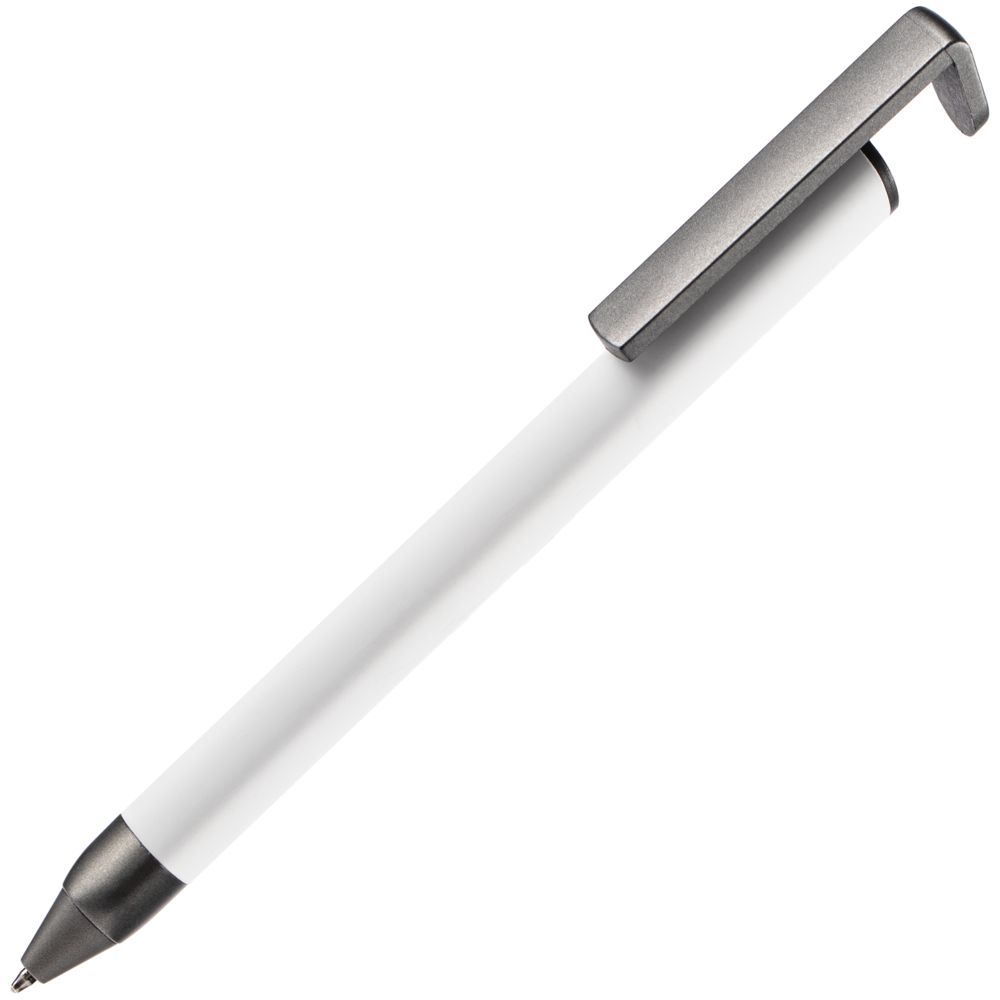 Ручка шариковая Standic с подставкой для телефона, белая Ручка шариковая Standic с подставкой для телефона, белая
