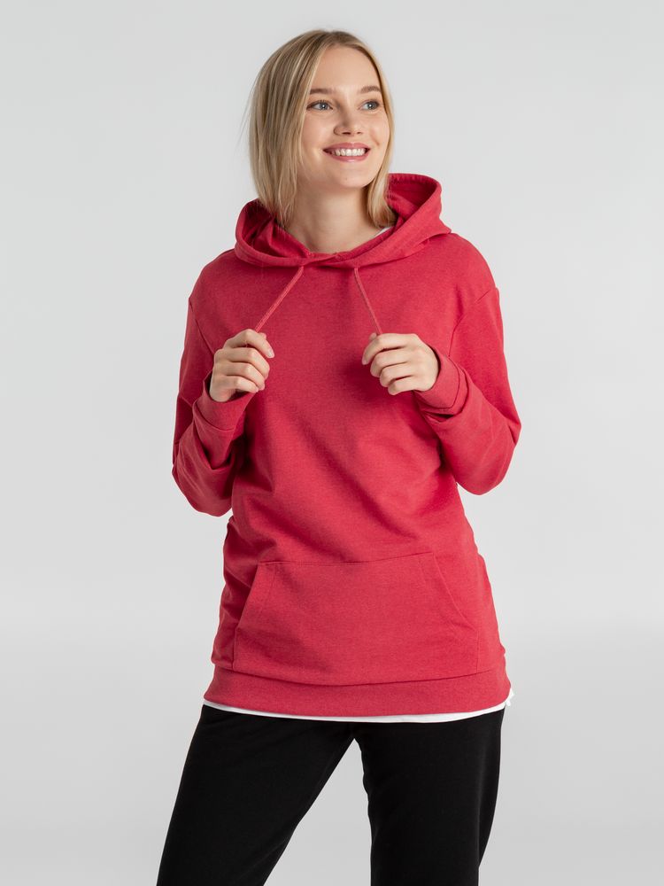 Толстовка с капюшоном унисекс Hoodie, красный меланж Толстовка с капюшоном унисекс Hoodie, красный меланж