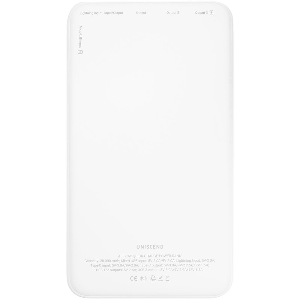 Аккумулятор All Day Compact PD 20000 мAч, белый Аккумулятор All Day Compact PD 20000 мAч, белый