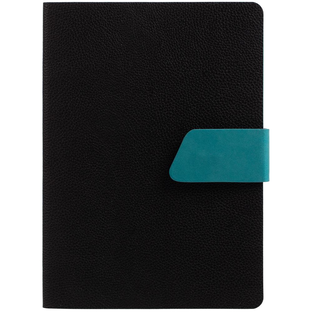 Ежедневник Boom, недатированный, черный с бирюзовым