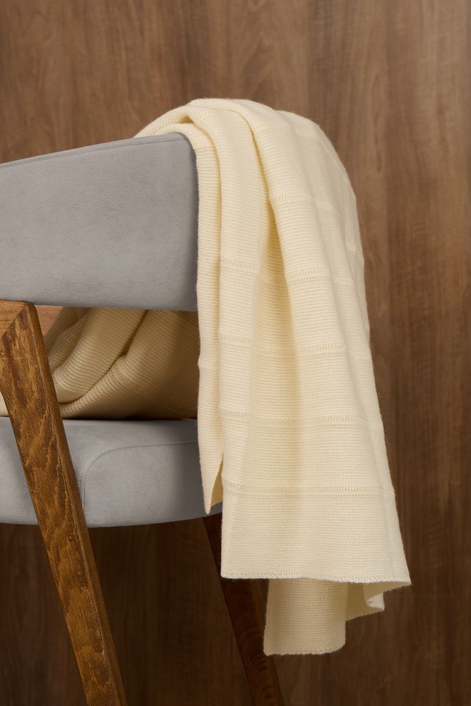 Плед Nessona Alpaca, белый (ванильный)