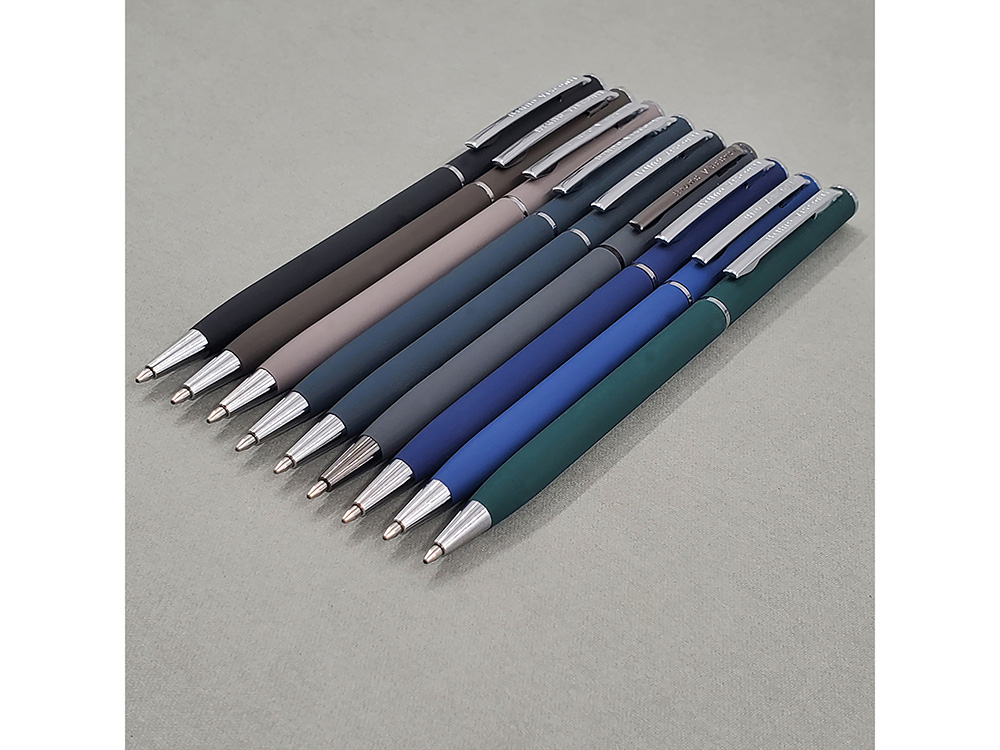 Ручка шариковая автоматическая BrunoVisconti® PALERMO цвет корпуса серый, soft-touch, 0.7 мм