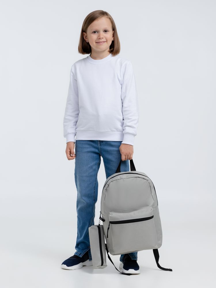 Детский рюкзак Base Kids с пеналом, серый Детский рюкзак Base Kids с пеналом, серый