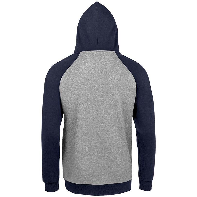 Толстовка унисекс Seattle, серый меланж с темно-синим