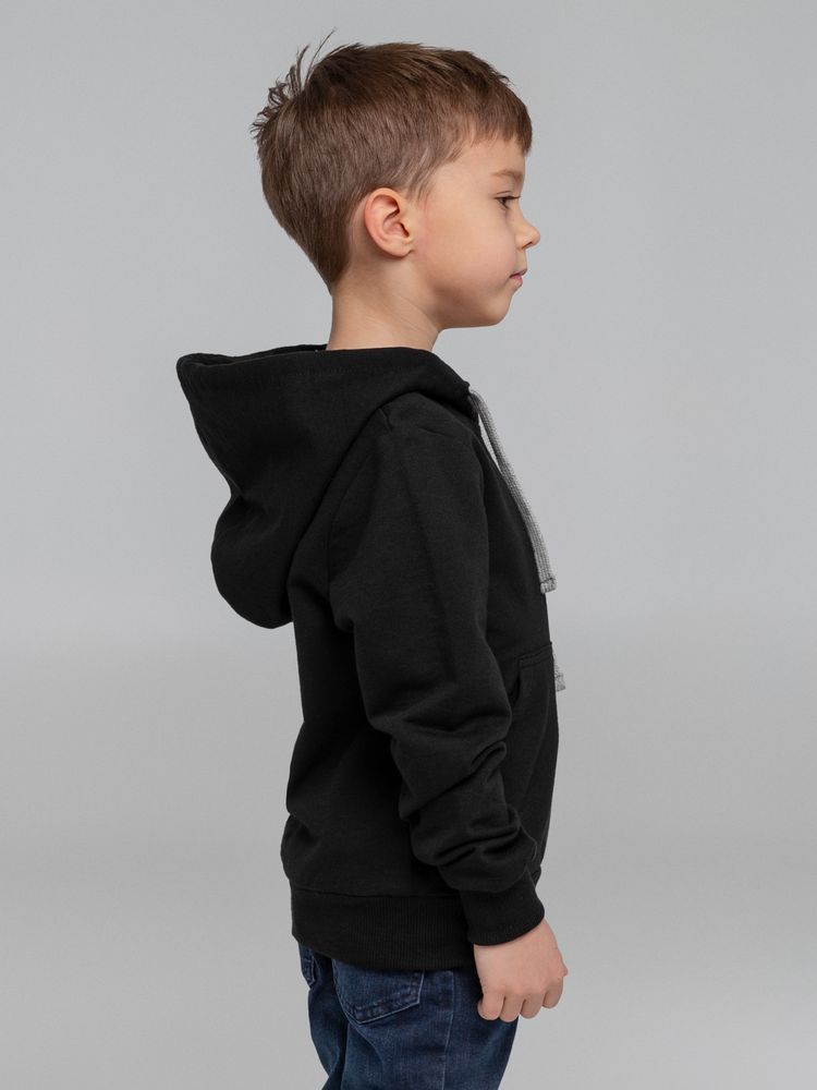 Толстовка с капюшоном детская Kirenga Kids, черная Толстовка с капюшоном детская Kirenga Kids, черная