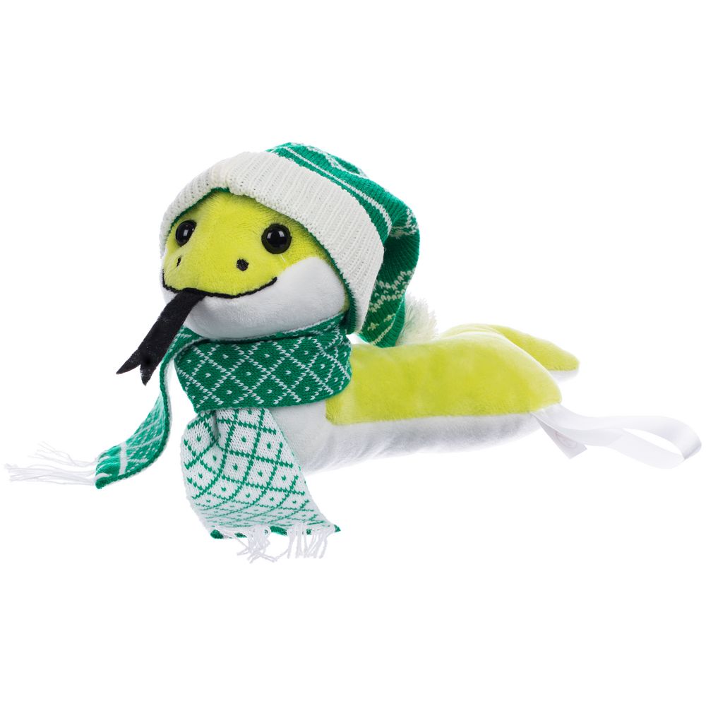 Мягкая игрушка Baby Snake Right, в зеленом шарфике и шапочке Мягкая игрушка Baby Snake Right, в зеленом шарфике и шапочке