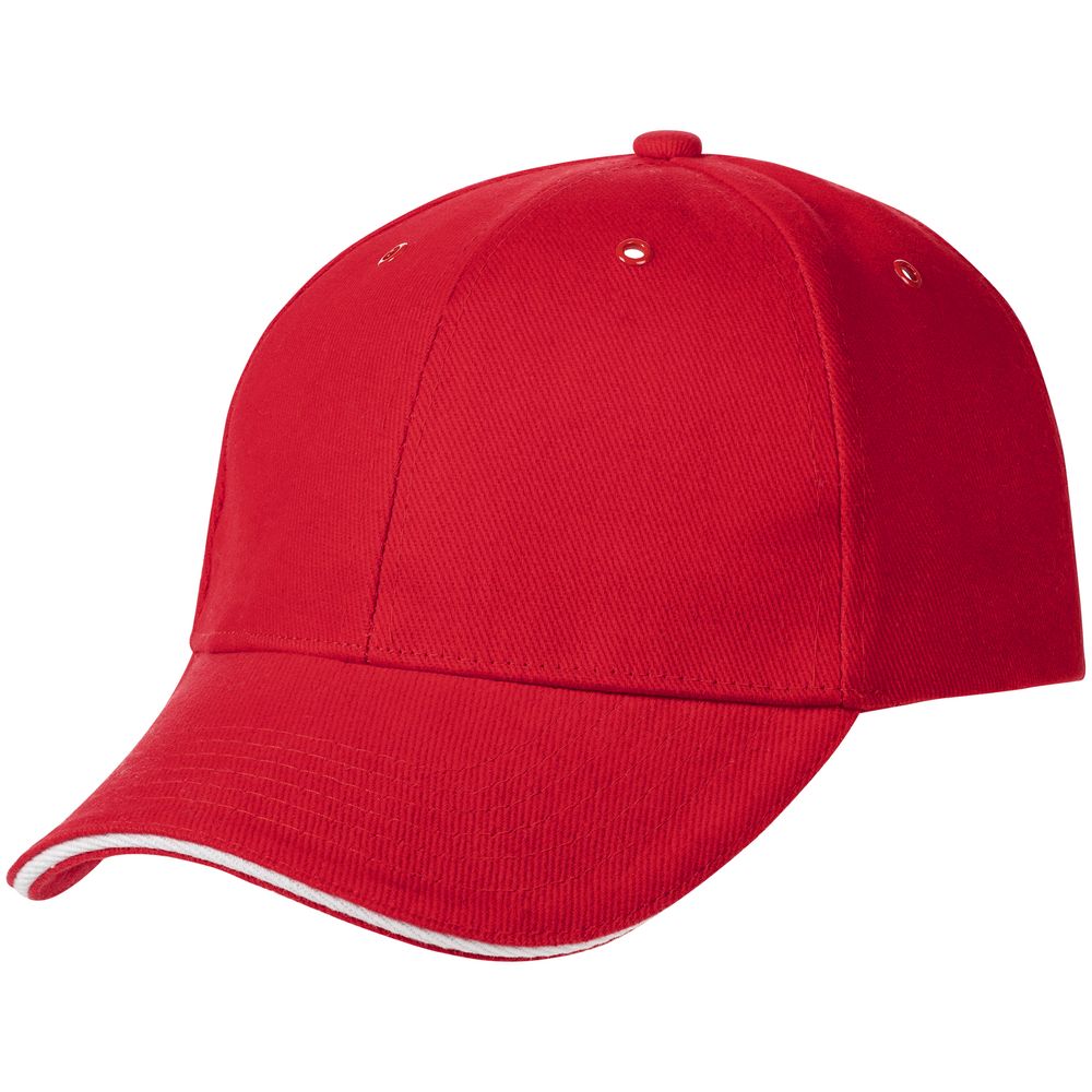 Бейсболка Generic, красная с белым кантом Бейсболка Generic, красная с белым кантом