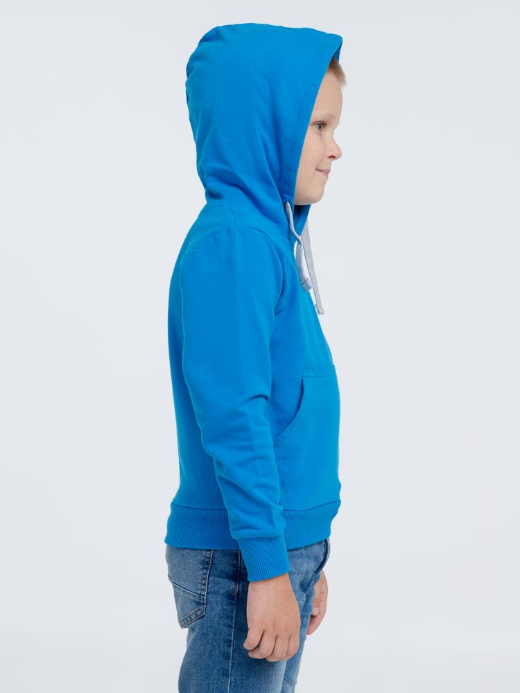 Толстовка с капюшоном детская Kirenga Kids, бирюзовая Толстовка с капюшоном детская Kirenga Kids, бирюзовая