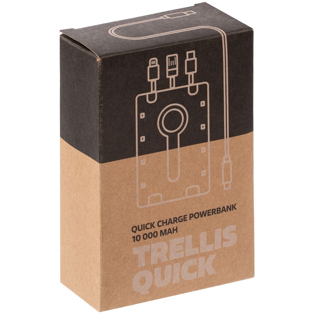 Аккумулятор c быстрой зарядкой Trellis Quick 10000 мАч, белый Аккумулятор c быстрой зарядкой Trellis Quick 10000 мАч, белый