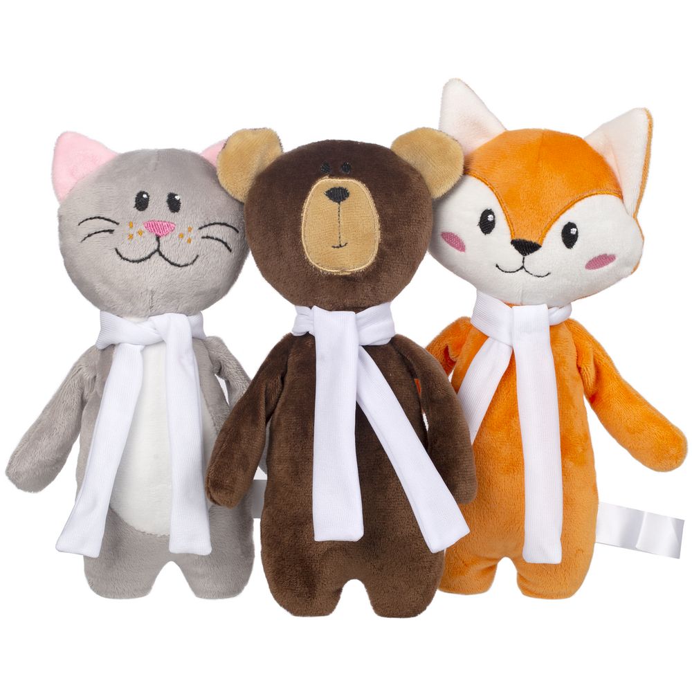 Мягкая игрушка Beastie Toys, мишка с белым шарфом Мягкая игрушка Beastie Toys, мишка с белым шарфом