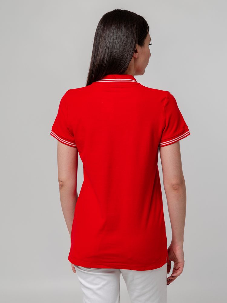 Рубашка поло женская Virma Stripes Lady, красная Рубашка поло женская Virma Stripes Lady, красная