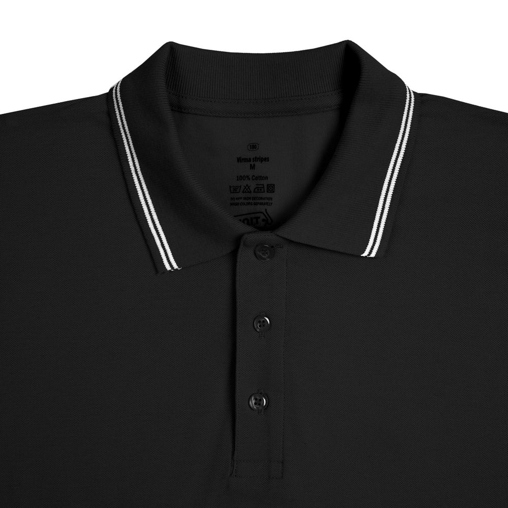 Рубашка поло Virma Stripes, черная Рубашка поло Virma Stripes, черная