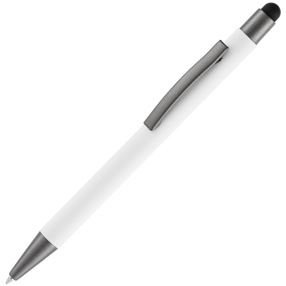 Ручка шариковая Atento Soft Touch со стилусом, белая Ручка шариковая Atento Soft Touch со стилусом, белая