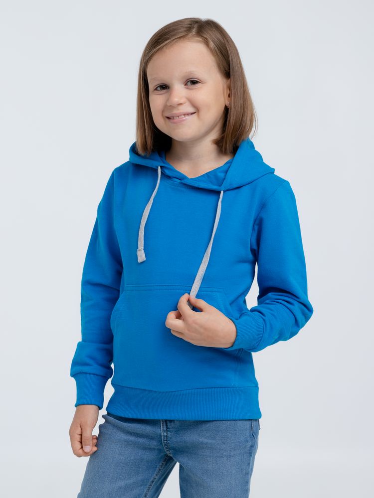 Толстовка с капюшоном детская Kirenga Kids, бирюзовая Толстовка с капюшоном детская Kirenga Kids, бирюзовая