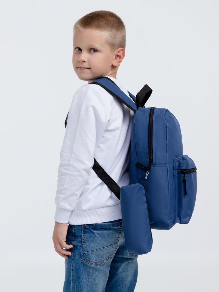 Детский рюкзак Base Kids с пеналом, темно-синий Детский рюкзак Base Kids с пеналом, темно-синий