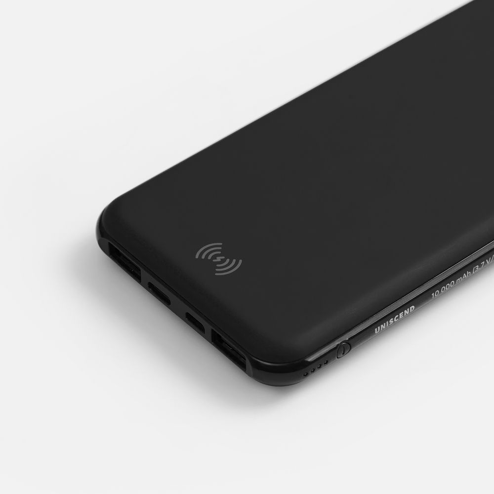 Аккумулятор с беспроводной зарядкой All Day Wireless, 10000 мАч, черный Аккумулятор с беспроводной зарядкой All Day Wireless, 10000 мАч, черный
