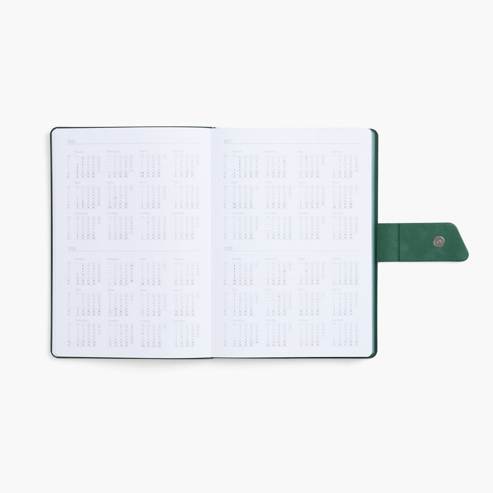 Ежедневник Boom, недатированный, черный с зеленым